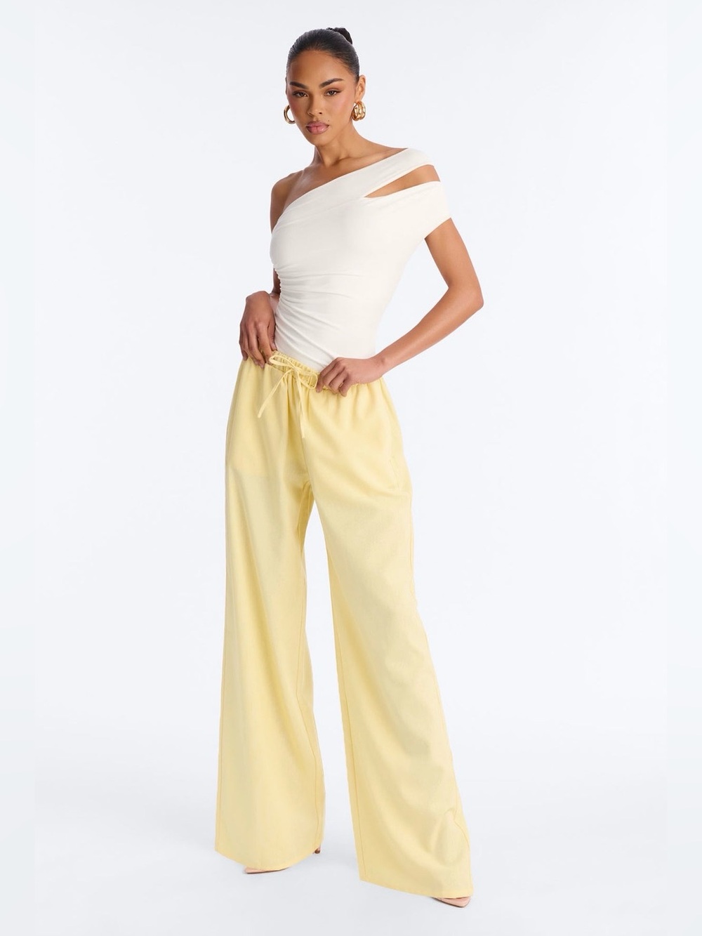 Fashion Nova Beach Walks Linen Pant - Butter Yellow